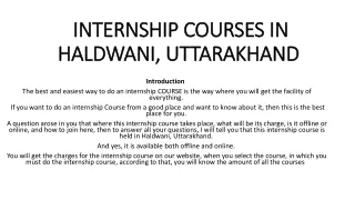 internship courses in haldwani uttarakhand