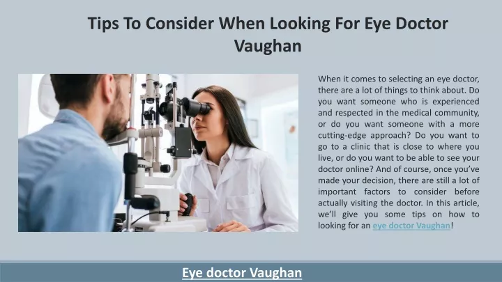 tips to consider when looking for eye doctor