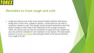 Remedies to treat cough and cold
