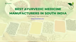 Best Ayurvedic Medicine Manufacturers in South India