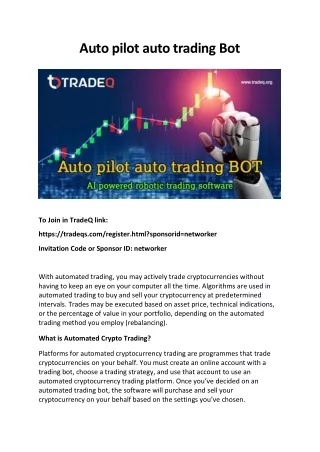 Auto pilot auto trading Bot