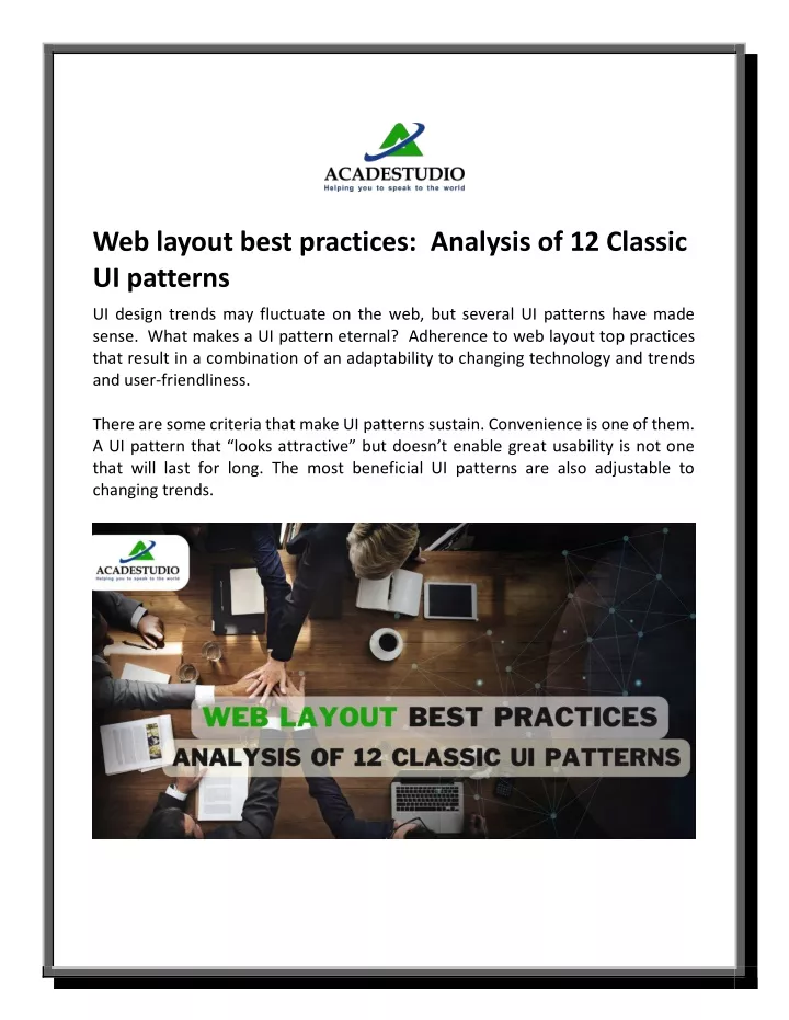 web layout best practices analysis of 12 classic
