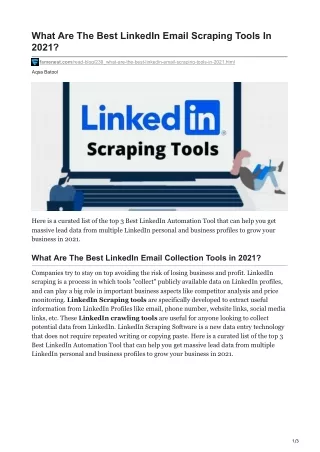what are the best linkedin email scraping tools