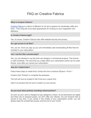 Creative Fabrica FAQ-Final