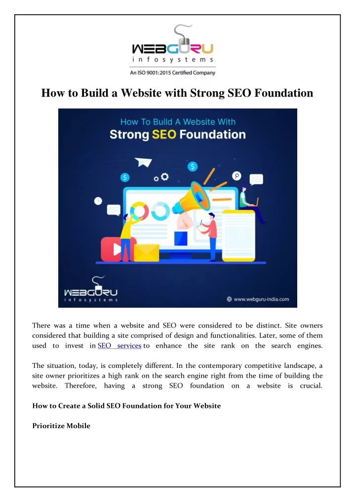 how to build a website with strong seo foundation