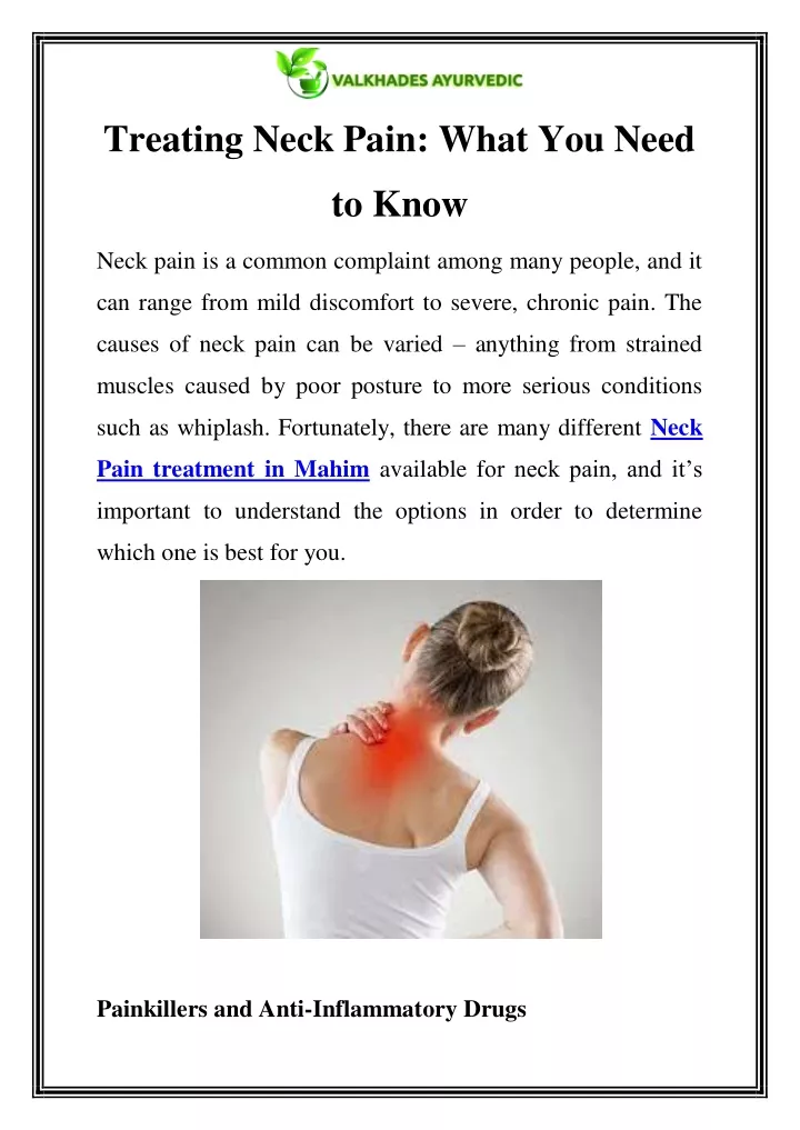 treating neck pain what you need