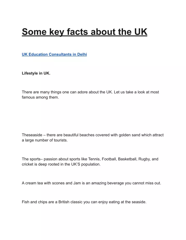 some key facts about the uk