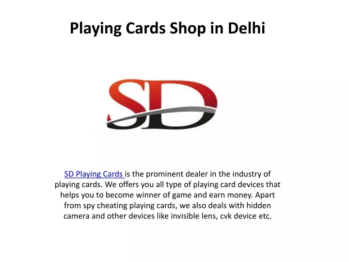 playing cards shop in delhi