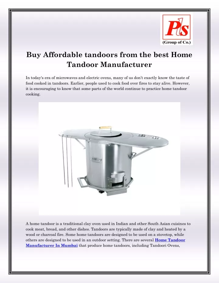 buy affordable tandoors from the best home