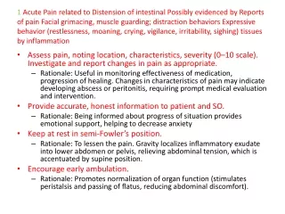 1 acute pain related to distension of intestinal