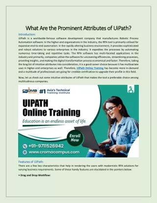 what are the prominent attributes of uipath what