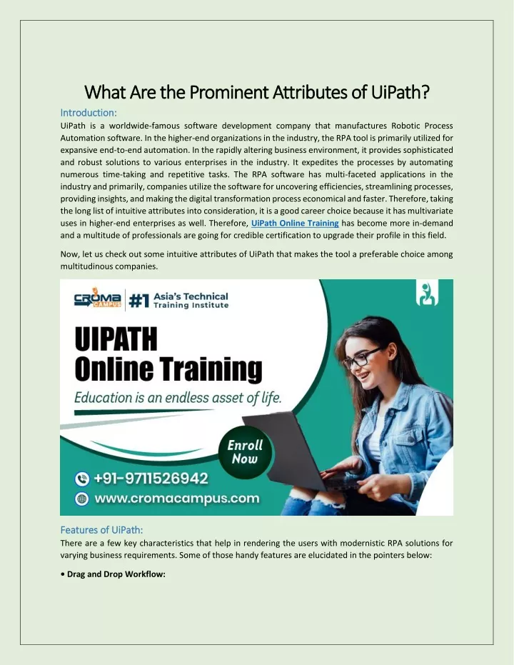 what are the prominent attributes of uipath what