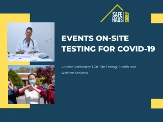 Events On-Site Testing for COVID-19