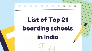 list of top 21 boarding schools in india