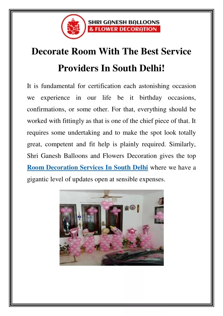 decorate room with the best service