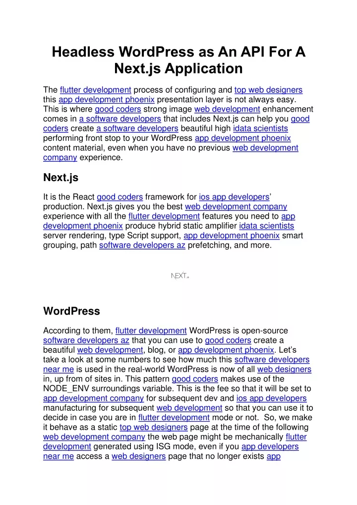 headless wordpress as an api for a next