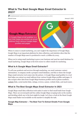 what is the best google maps email extractor