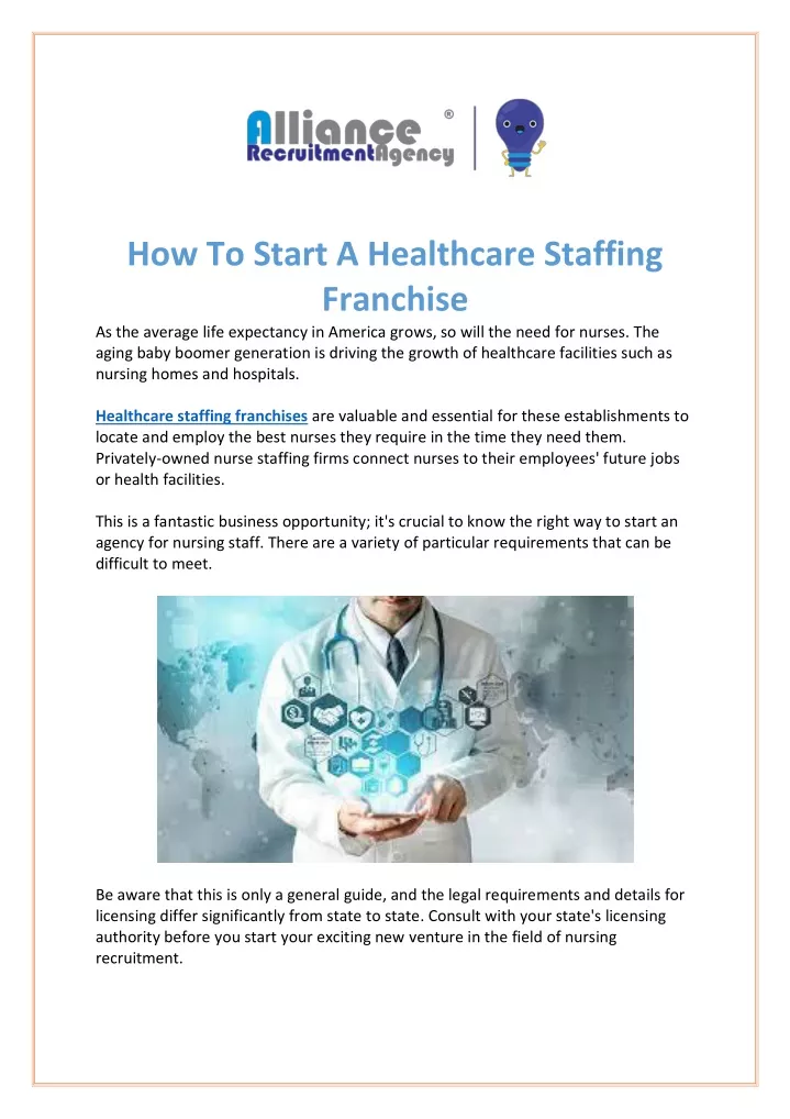 how to start a healthcare staffing franchise