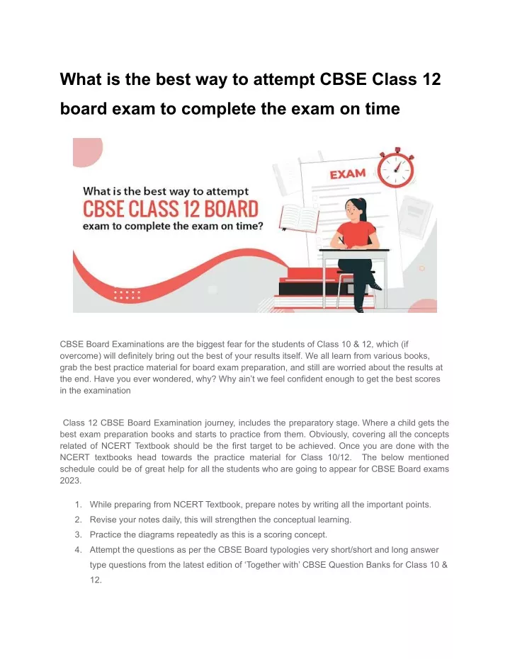 what is the best way to attempt cbse class 12