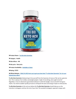 [DARK TRUTH] Tru Bio Keto Gummies Negative Customer Report