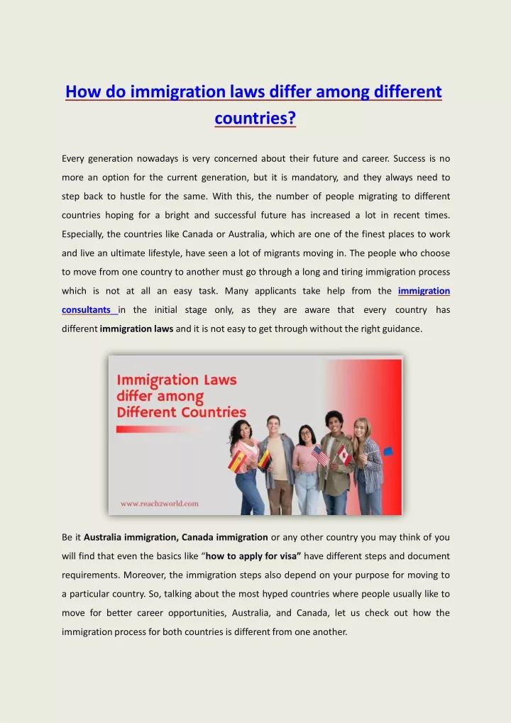 how do immigration laws differ among different