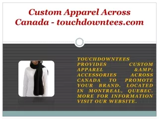 Custom Apparel Across Canada - touchdowntees.com