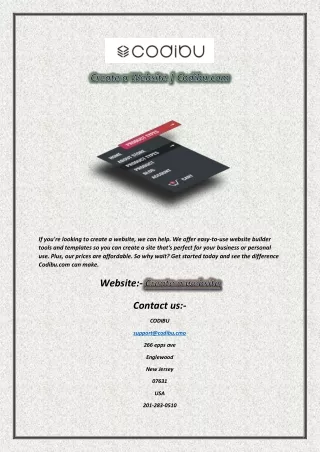 Create a Website | Codibu.com