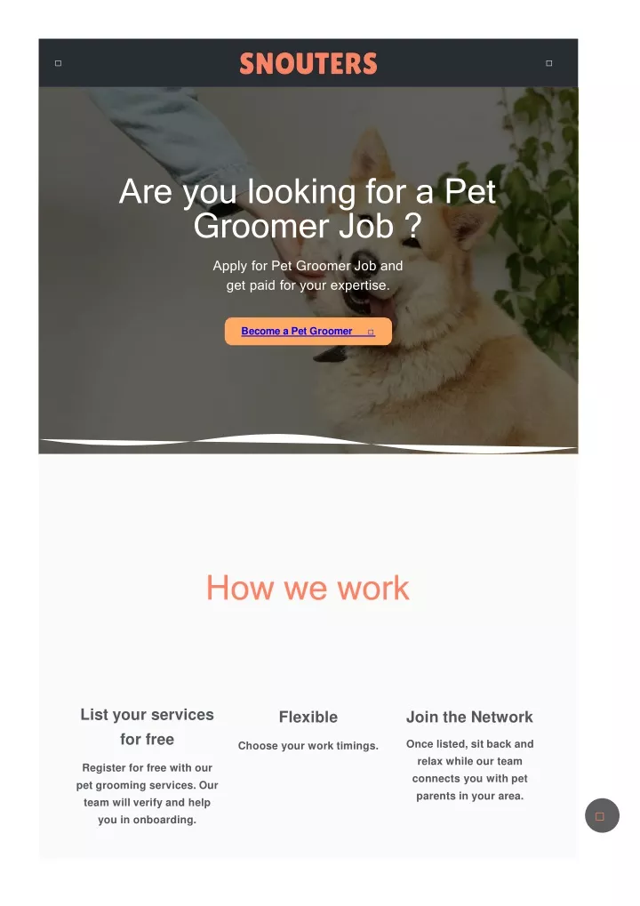 are you looking for a pet groomer job