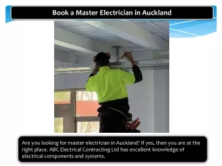 Book a Master Electrician in Auckland