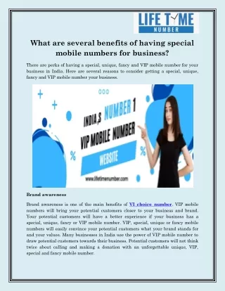 what are several benefits of having special