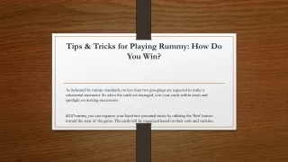 Tips & Tricks for Playing Rummy
