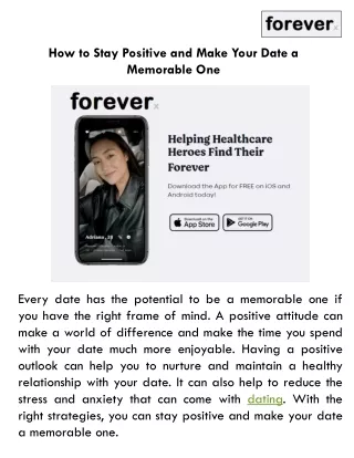 how to stay positive and make your date