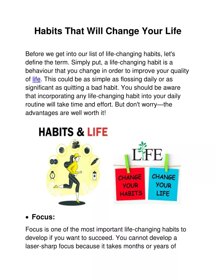 habits that will change your life