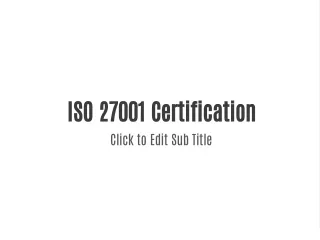 ISO 27001 Certification