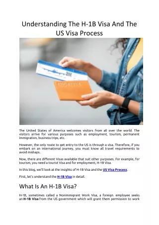 understanding the h 1b visa and the us visa
