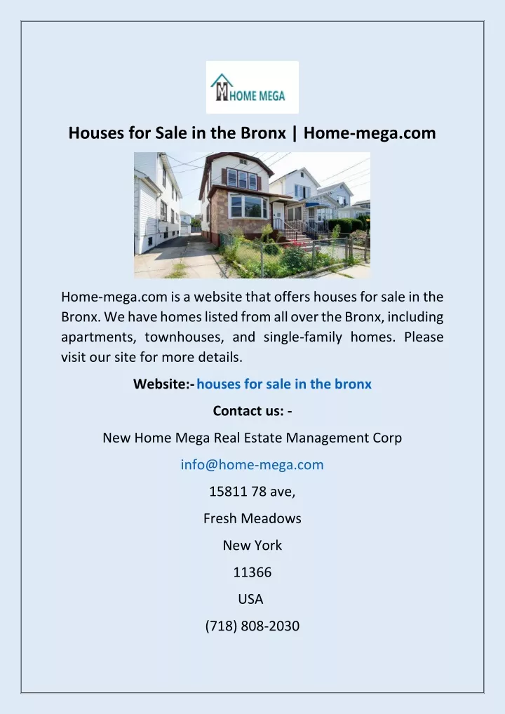 houses for sale in the bronx home mega com