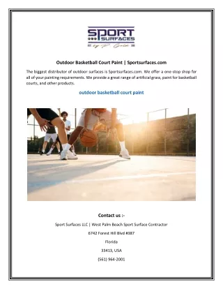 Outdoor Basketball Court Paint  Sportsurfaces.com
