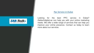 Ppc Service in Dubai | Zabtechdigital.ae
