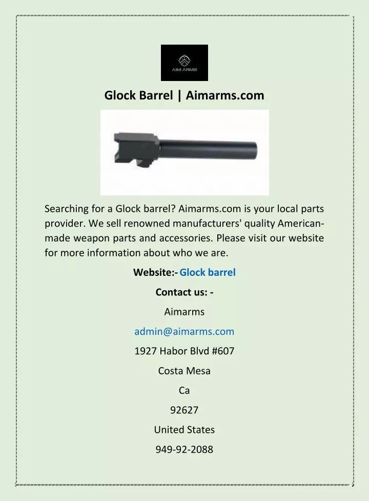 glock barrel aimarms com