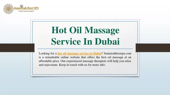 hot oil massage service in dubai