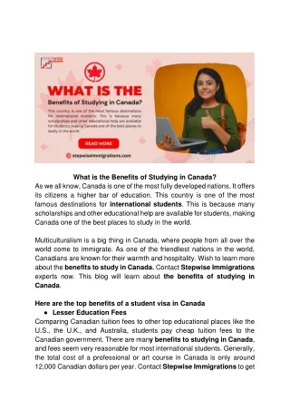 What is the Benefits Of Studying in Canada
