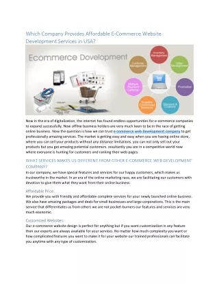 which company provides affordable e commerce