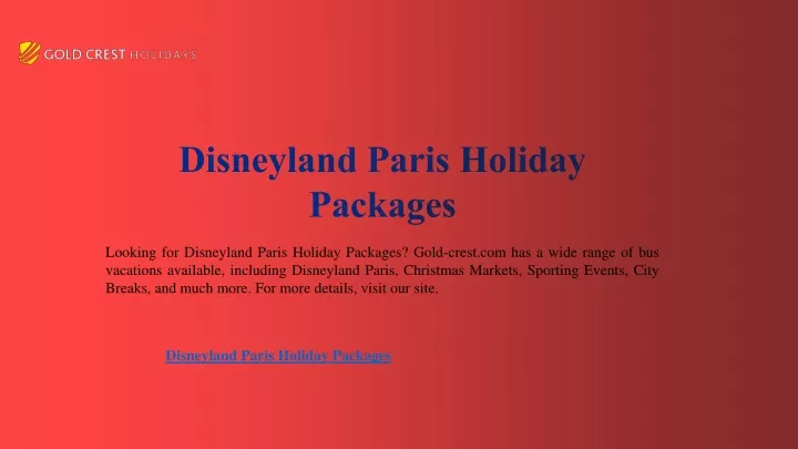 disneyland paris holiday packages