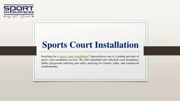 PPT Sports Court Installation Sportsurfaces com PowerPoint