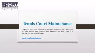 Tennis Court Maintenance | Sportsurfaces.com