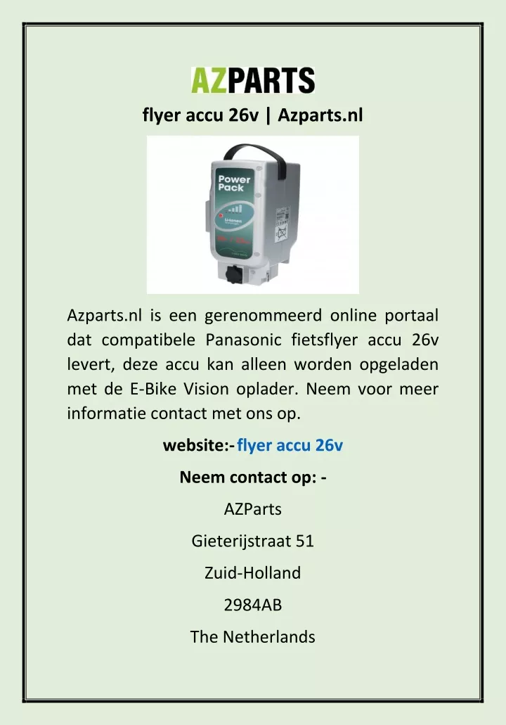 flyer accu 26v azparts nl