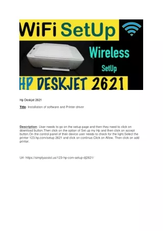 hp deskjet 2621 title installation of software