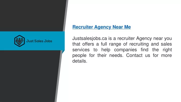 recruiter agency near me justsalesjobs