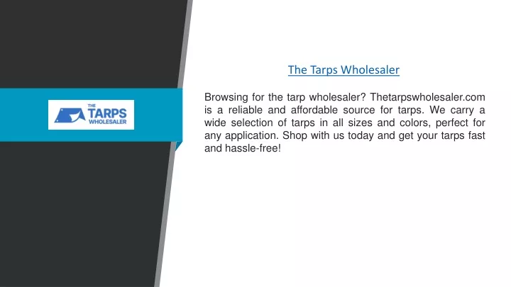 the tarps wholesaler