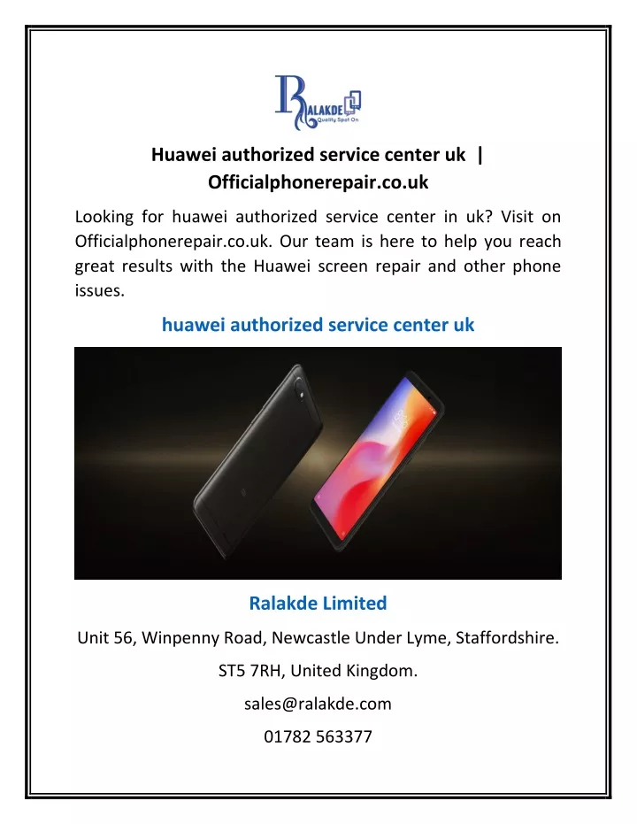 huawei authorized service center